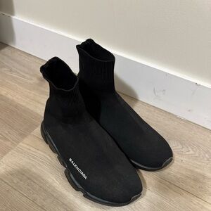 Balenciaga Men's Black Knit Sneakers